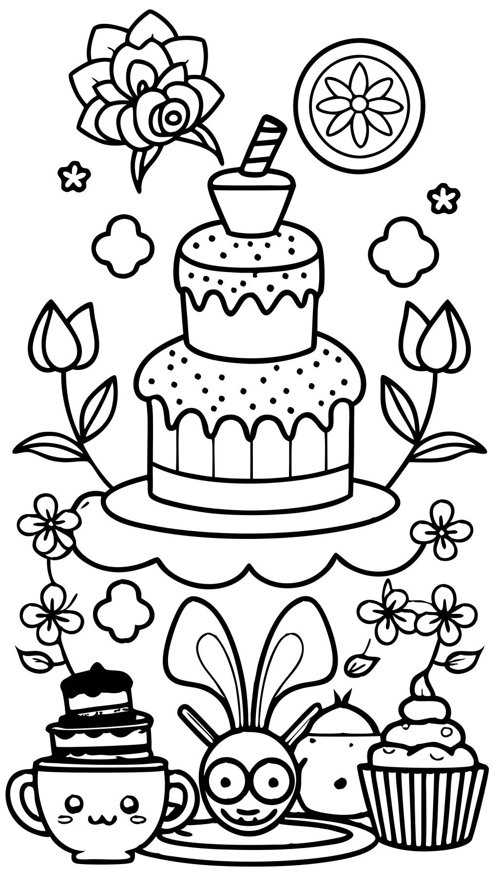 alice in wonderland bakery coloring page